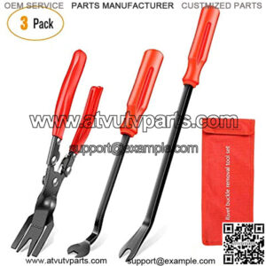 3 Pcs Clip Pliers Set & Fastener Remover - Auto Upholstery Combo Repair Kit with Storage Bag for Car Door Panel Dashboard