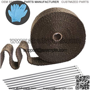 2" x 50' Titanium Universal Exhaust Heat Insulation Tape with Stainless Steel Locking Tape for Motorcycle and Car Heat Insulation Tape