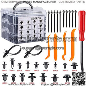 630pcs Car Push Retainer Clips Plastic Rivets Kit with 16 Most Popular Automotive Parts Sizes,Auto Screw Clips for Toyota GM Ford Honda Acura Chrysler