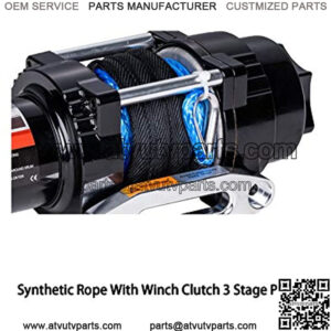 OPENROAD 4500Lbs 12 Volts Electric Winch, Winch for ATV/UTV/Boat, 4500Lbs /2041kg Electric Winch Kit, with 15m/49ft Winch Synthetic Rope, Towing Off-Road Electric Winch Recovery kit (4500Lbs Black H)