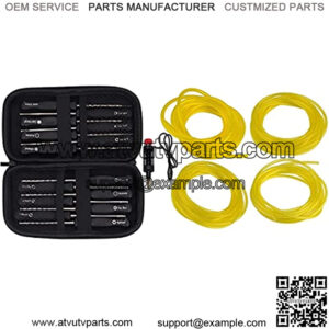 Pack-of-14 Carburetor Adjustment Tool Ignition Coil Spark Tester + 4 Size 4-Feet-Long Fuel Line Hose Tube I.D. x O.D. 3/32" x 3/16" 1/8" x 3/16" 1/8" x 1/4" .080" x .140" for 2-Cycle Small Engine