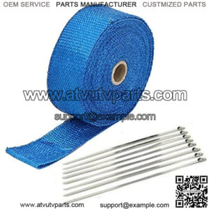 BLUE EXHAUST PIPE HEAT WRAP 1" x 50' MOTORCYCLE HEADER INSULATION