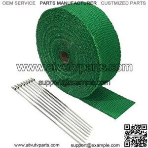 2" x 25' Motorcycle Protection Header Exhaust Heat Wrap - Green NEW