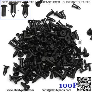 100 Pcs Black Fender Rivets For ATV Can Am Maverick/Commander/Outlander Parts (For: More than one vehicle)