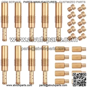 30PCS Carburetor Main Jet Slow Pilot Jet Kit, Include 20pcs Main Jets and 10pcs Slow Pilot Jet, Brass Car Accessories Replacement Main Jet Carburetor Jet for Motorcycle Kart ATV