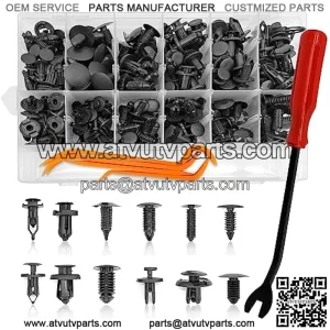 240pcs Car Plastic Push Pin Rivet Fasteners, Car Retainer Clips Plastic Fasteners Kit with Remover Tool, Assortment Universal Retainer Clips Push Type Retainers Set in Case for Car, Most Popular Sizes