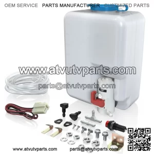 12V Windshield Wiper Motor Washer Reservoir Kit for Polaris RZR Can-Am UTV (Fits: Yamaha Rhino 660)