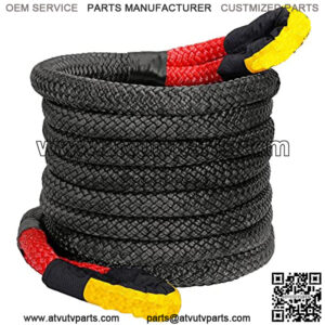 7/8" x 30ft Kinetic Recovery & Tow Rope, Energy Recovery Rope (28660 Lbs) , Heavy Duty Nylon Double Braided Tow Strap with Reinforced Loops and Protective Sleeve for Truck/Off-Road/ATV/UTV