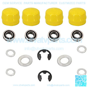 Front Wheel Bearings Axle Rebuild Kit for AM127303 AM127304 AM118315 AM35443 M40514 M123254 R27434 M143338 Wheels with 1.375" Rim and 0.750" Axle Sizes Pack-4