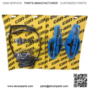 Can-Am Blue Wind Deflector Hand Guard Kit w/ Mounting Kit Complete Wrap Around