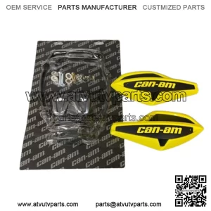 Can Am Sunburst Yellow Wind Deflector Hand Guard w/ Mounting Kit Wrap Around