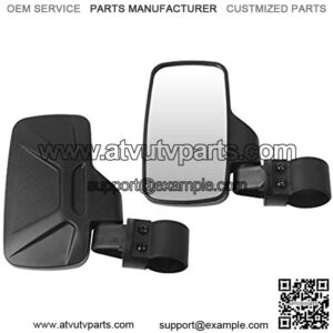 Upgraded Adjustable Pair UTV Side Mirror Set 1.75 or 2inch Roll Bar Cage, Universal UTV Side View Mirrors High Impact(Pack of 2)