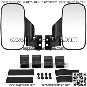 UTV Side Mirrors Compatible with Pioneer Polaris RZR 900 1000 Can Am Kawasaki Mule Yamaha for 1.6" - 2" Roll Cage Shatter Proof Tempered Glass
