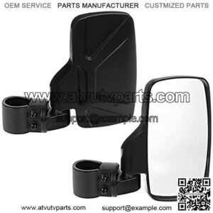 UTV Side View Mirrors (Pack of 2) For 1.6" - 2inch Roll Cage Bar, Universal Offroad Rear View Side Mirror for UTV High Shatter-Proof Tempered Glass(Fits Driver and Passenger Side)