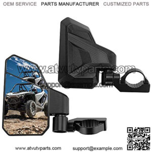 UTV Side Mirrors for 1.6"-2" Roll Bar, 3 Adjustment Methods UTV Mirrors with Convex Mirror Compatible with Polaris RZR, Pioneer, Can Am Maverick X3, Kawasaki Teryx- 1 Pair