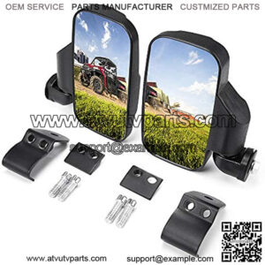 UTV Side Mirrors Compatible With Polaris Ranger General w/Pro-Fit and Compatible With Can-Am Defender Maverick Trail w/ Profiled Tube Adjustable break-Away Rear View Side Mirror
