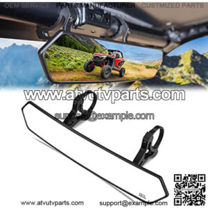 UTV SXS Center Mirror, New Version 15" UTV Mirror with 1.65"-2" Adjustable Low Profile Clamps Compatible with 2021 Polaris RZR, Pioneer&Talon, Can Am, Kawasaki, Arctic Cat Wildcat