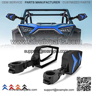 UTV RZR Side Mirrors Rear View Mirrors Compatible with 1.75- 2" Roll Bar Polaris RZR 800 900 1000 XP Turbo 4 in 1 Black Orange Blue Red Inserts Break-Away