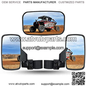 UTV Rearview Side Mirror And Center Mirror Set 1.75" 2" Bar Compatible with Polaris RZR Ranger Can-Am Maverick Yamaha Kawasaki Honda Pioneer Talon Arctic Cat