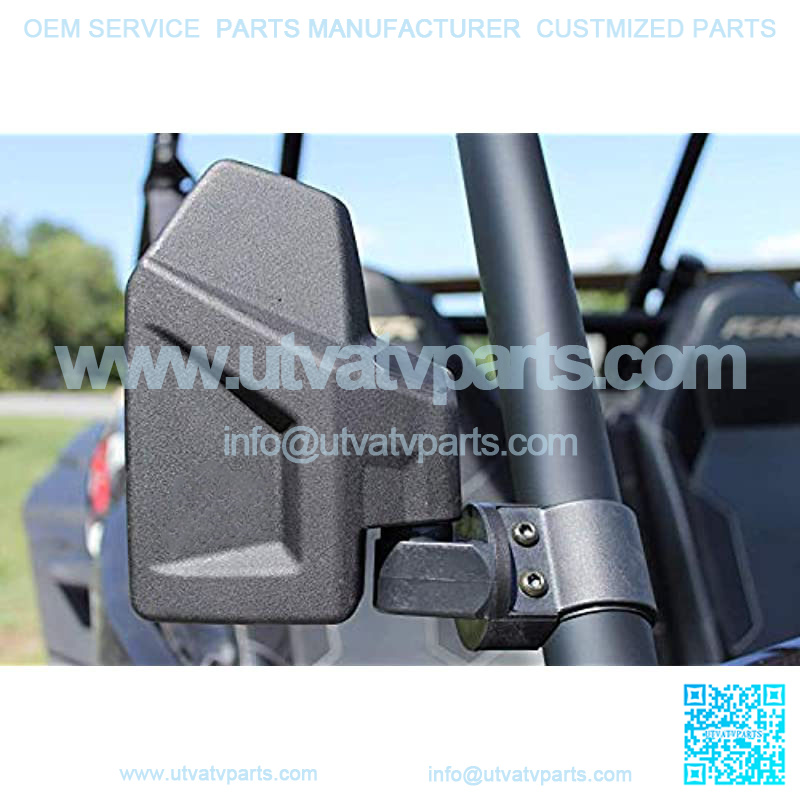 Rear View Side Mirror Kit for UTV (2 Pack) Fits 1.6" - 2" Round Roll Cage Bar Break Away and Adjustable - High Impact Shatter Proof Tempered Glass (Driver and Passenger Side) - Image 5