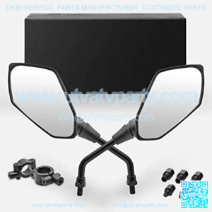 ATV Mirrors Hawk-Eye Rear View Convex Universal 7/8 Handlebar Mount Compatible with Motorcycle Dirt Bike Quad Street Bike Adventure Snowmobile Jet ski Scooter Coolster Moped GY6 ATV's