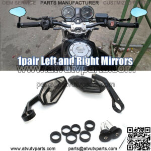 Rear View Motorcycle ATV Scooter 7/8" 22mm Handle Bar End Rearview Side Mirrors