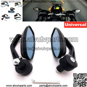 Motorcycle ATV Pit Bike Scooter 7/8" 22mm Handle Bar End Rearview Side Mirrors