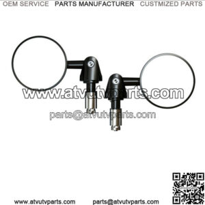 Left+Right Motorcycle ATV Scooter 7/8" 22mm Handle Bar End Rearview Side Mirror