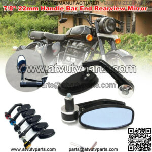 Pair CNC Motorcycle ATV Scooter 7/8" 22mm Handle Bar End Rearview Side Mirrors