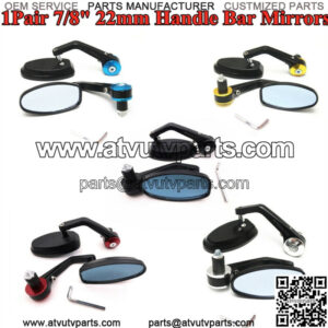 7/8" 22mm Motorcycle ATV Scooter Handle Bar End Rearview Side Mirrors