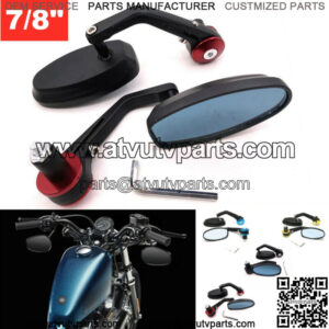 CNC Universal Motorcycle ATV Scooter 7/8" 22mm Handle Bar End Rearview Mirrors