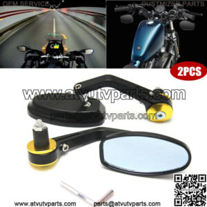 2X 7/8"22MM Aluminum Motorcycle ATV Scooter Handle Bar End Rearview Side Mirrors