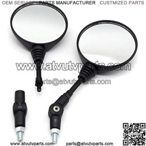 ATV Mirrors - 360 Degree Adjustment Rear View Round Foldable Handlebar Mount Compatible with Motorcycle Dirt Bike Quad Street Bike Adventure Snowmobile Jet ski Scooter Coolster Moped GY6 ATV's