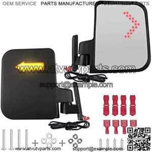 Golf Cart Mirror Universal Golf Cart Side Mirrors with LED Turn Signal Light Rear view Mirrors for Club Car Ezgo Yamaha Side Mirrors Golf Cart