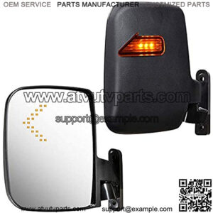 Golf Cart Rear View Folding Side Mirror with LED Indicators Fits for Club Car Yamaha 2pcs