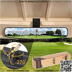 Adjustable Rotatable Golf Cart Rear View Mirror, Universal Safe 270 Rotation 16.5" Extra Wide Rear View Convex Golf Cart Mirror for EZ Go, Club Car, Yamaha