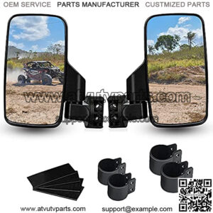 UTV Side View Mirrors for 1.75" and 2" Roll Bar Cage(2 Pack)