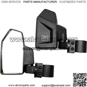 Engineering Rear View Side Mirror Kit for UTV (2 Pack) Fits 1.6" - 2" Round Roll Cage Bar Break Away and Adjustable - High Impact Shatter Proof Tempered Glass (Driver and Passenger Side)