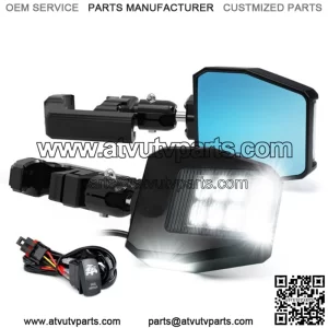 UTV Rear View Side Mirrors w/ LED for 1.75" to 2" Roll Bar Polaris RZR Can-Am X3 (For: More than one vehicle)