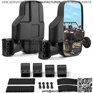 UTV Mirrors, KEMIMOTO UTV Side Mirrors Fits 1.6-2 IN Roll Cage Compatible with Pioneer Polaris RZR 900 1000 Can Am Kawasaki Mule Rhino YXZ Zforce Shatter Proof Tempered Glass