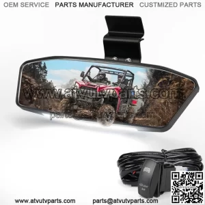 Rear View Center Mirror w/ LED Light For Polaris Ranger 1000 XP 900 500 570 Crew