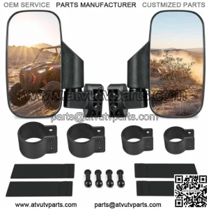 UTV Side Mirrors Rear View Mirrors For 1.75"-2" Polaris Yamaha