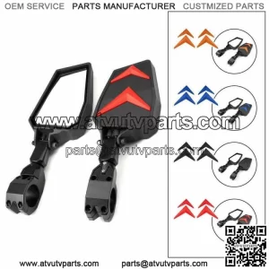 UTV Rear View Side Mirrors Convex For 1.75"-2" Polaris PRO XP Kawasaki Mule