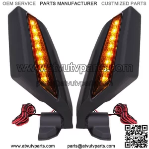 LED Light Rear Racing Side Mirrors For Can Am Maverick X3 Max Turbo R 2017-2024