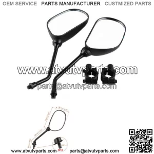 2X 22mm Universal ATV Rear View Side Mirrors With 10mm Mirror Holder Thread Hole