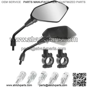 Motorcycle Mirrors,Motorcycle Mirrors for Handlebar,TV Mirrors Motorcycle Rear View Mirror,Car Accessories Handlebar Rear View Side Mirror with M8 M10 Bolt,Fits Bike,Scooter,ATV,UTV,Dirt Bike