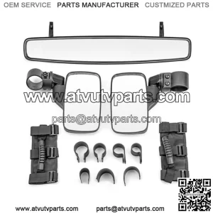 Rear Side View Center Mirror + Grab Handles For Polaris RZR XP 1000 Turbo PRO XP (For: More than one vehicle)