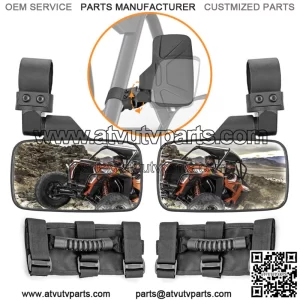 Rear Side View Center Mirror Set 1.75" 2" Clamp For Kawasaki Teryx-4 Mule 1000 (For: More than one vehicle)