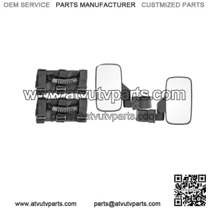 Adjust 1.5-2" Side Rear View Mirrors + Grab Handle For Kawasaki Teryx 4 750 800 (For: More than one vehicle)