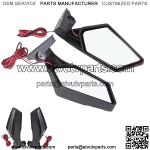 Racing Side Mirrors W/ LED Turn Signal Light For 17-20 Can-Am Maverick X3 Max  (For: More than one vehicle)